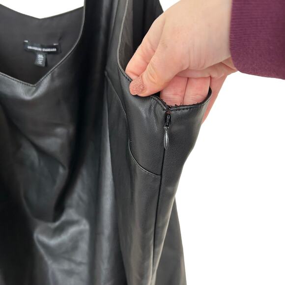 Universal Standard Black Faux Leather Tank Top Sz 3XL - Picture 3 of 6